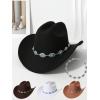 image:imageGORGLITTER Womens Cowboy Hat Turquoise Western Trendy Metal Bull Hatband Party Cowgirl Hats Vacation 2026Coffee Brown
