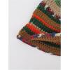 image:imageGORGLITTER Womens Crochet Hats Striped Colorblock Knitted Bucket Hat Beanies CapCoffee Brown