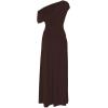 image:imageGORGLITTER Womens Elegant Formal Long Dress Off One Shoulder Sleeveless Ruched Maxi Cocktail Evening DressesBrown