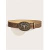 image:imageGORGLITTER Womens Embossed Buckle Cowgirl Cowboy Belt Vintage Pattern Leather Country Rodeo Western BeltsBrown