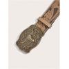 image:imageGORGLITTER Womens Embossed Buckle Cowgirl Cowboy Belt Vintage Pattern Leather Country Rodeo Western BeltsLight Brown
