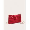 image:imageGORGLITTER Womens Evening Bag Birthday Wedding Party Prom Handbag Small Dressy Formal Purse Pleated Satin ClutchRed