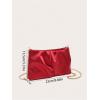 image:imageGORGLITTER Womens Evening Bag Birthday Wedding Party Prom Handbag Small Dressy Formal Purse Pleated Satin ClutchRed