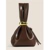 image:imageGORGLITTER Womens Evening Bag Wedding Party Prom Handbag Small Tote Dressy Formal Purse Pleated PU Leather ClutchMocha Brown