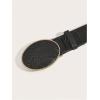 image:imageGORGLITTER Womens Floral Western Belts Oval Buckle Vintage Leather BeltsBlack