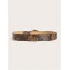 image:imageGORGLITTER Womens Floral Western Belts Oval Buckle Vintage Leather BeltsBrown