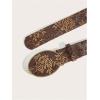 image:imageGORGLITTER Womens Floral Western Belts Oval Buckle Vintage Leather BeltsBrown
