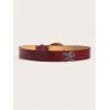 image:imageGORGLITTER Womens Floral Western Belts Oval Buckle Vintage Leather BeltsBurgundy