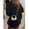image:imageGORGLITTER Womens Gold Crossbody Mini Clutch Purse Metallic Chain Handbags Cocktail Evening BagsSilver