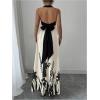 image:imageGORGLITTER Womens Halter Maxi Dress Beach Wedding Guest Bow Flowy Backless Bump Friendly A Line Birthday Prom SundressApricot