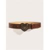 image:imageGORGLITTER Womens Heart Belt Y2k Belts Cowgirl Belt Vintage Western PU Leather BeltsBrown