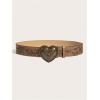 image:imageGORGLITTER Womens Heart Belt Y2k Belts Cowgirl Belt Vintage Western PU Leather BeltsKhaki