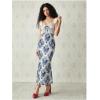 image:imageGORGLITTER Womens Lace Floral Tea Party Vintage Maxi Dress Summer Graduation Cocktail Wedding Guest Fishtail SundressBlue and White Floral
