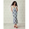 image:imageGORGLITTER Womens Lace Floral Tea Party Vintage Maxi Dress Summer Graduation Cocktail Wedding Guest Fishtail SundressBlue and White Floral