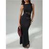 image:imageGORGLITTER Womens Lace Patchwork Maxi Dresses Elegant Classy Sleeveless Birthday Dinner Cocktail Formal Prom DressBlack