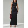 image:imageGORGLITTER Womens Lace Patchwork Maxi Dresses Elegant Classy Sleeveless Birthday Dinner Cocktail Formal Prom DressBlack