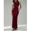 image:imageGORGLITTER Womens Lace Patchwork Maxi Dresses Elegant Classy Sleeveless Birthday Dinner Cocktail Formal Prom DressBurgundy