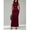 image:imageGORGLITTER Womens Lace Patchwork Maxi Dresses Elegant Classy Sleeveless Birthday Dinner Cocktail Formal Prom DressBurgundy