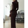 image:imageGORGLITTER Womens Long Sleeve Split Maxi Dresses Elegant Wedding Guest Cocktail Holiday Formal Party Sliming DressCoffee