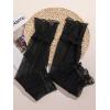 image:imageGORGLITTER Womens Mesh Sheer Ruched Arm Sleeves Ruffle Hem Gloves Summer Vacation Beachy Bachelorette OutfitsBlack