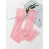 image:imageGORGLITTER Womens Mesh Sheer Ruched Arm Sleeves Ruffle Hem Gloves Summer Vacation Beachy Bachelorette OutfitsPink