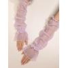 image:imageGORGLITTER Womens Mesh Sheer Ruched Arm Sleeves Ruffle Hem Gloves Summer Vacation Beachy Bachelorette OutfitsPurple