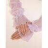 image:imageGORGLITTER Womens Mesh Sheer Ruched Arm Sleeves Ruffle Hem Gloves Summer Vacation Beachy Bachelorette OutfitsPurple