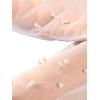image:imageGORGLITTER Womens Mesh Sheer Ruched Arm Sleeves Ruffle Hem Gloves Summer Vacation Beachy Bachelorette OutfitsSolid White