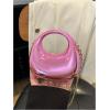 image:imageGORGLITTER Womens Metallic Clutch Purse Glamourous Crossbody Handbags Top Handle Mini Chain BagsPink