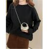 image:imageGORGLITTER Womens Metallic Clutch Purse Glamourous Crossbody Handbags Top Handle Mini Chain BagsSilver