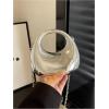image:imageGORGLITTER Womens Metallic Clutch Purse Glamourous Crossbody Handbags Top Handle Mini Chain BagsSilver