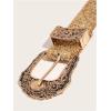 image:imageGORGLITTER Womens Rhinestone Cowgirl Belts Bling Western Leather Belt for Jeans PantsGold