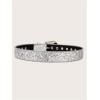 image:imageGORGLITTER Womens Rhinestone Cowgirl Belts Bling Western Leather Belt for Jeans PantsGrey