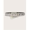 image:imageGORGLITTER Womens Rhinestone Cowgirl Belts Bling Western Leather Belt for Jeans PantsSilver