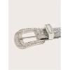 image:imageGORGLITTER Womens Rhinestone Cowgirl Belts Bling Western Leather Belt for Jeans PantsSilver