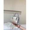 image:imageGORGLITTER Womens Small Crossbody Bag Mini Purse Metallic Crocodile Print Double Handle Satchel Shoulder Bag PurseSilver