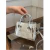 image:imageGORGLITTER Womens Small Crossbody Bag Mini Purse Metallic Crocodile Print Double Handle Satchel Shoulder Bag PurseSilver Pure