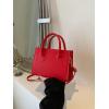 image:imageGORGLITTER Womens Small Crossbody Purse Double Handle Satchel Shoulder Bag Crossbody Square Bag Purse Handbag  Small Double Handle Crossbody Square BagRed