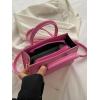 image:imageGORGLITTER Womens Small Crossbody Purse Double Handle Satchel Shoulder Bag Crossbody Square Bag Purse Handbag  Small Double Handle Crossbody Square BagHot Pink