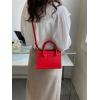 image:imageGORGLITTER Womens Small Crossbody Purse Double Handle Satchel Shoulder Bag Crossbody Square Bag Purse Handbag  Small Double Handle Crossbody Square BagRed