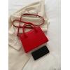image:imageGORGLITTER Womens Small Crossbody Purse Double Handle Satchel Shoulder Bag Crossbody Square Bag Purse Handbag  Small Double Handle Crossbody Square BagRed
