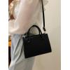 image:imageGORGLITTER Womens Small Crossbody Purse Double Handle Satchel Shoulder Bag Crossbody Square Bag Purse Handbag  Small Double Handle Crossbody Square BagBlack