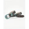 image:imageGORGLITTER Womens Turquoise Belt Leather Western Belts Embossed Waist Country Belts for Jeans PantsCoffee Brown