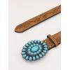 image:imageGORGLITTER Womens Turquoise Belt Leather Western Belts Embossed Waist Country Belts for Jeans PantsDark Brown