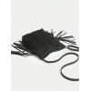 image:imageGORGLITTER Womens Western Fringe Crossbody Bag Boho Adjustable Shoulder Purse Vintage Faux Suede Small HandbagBlack