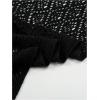 image:imageGORGLITTER Womens Wrap Crochet Shawl Poncho Fringe Lightweight Cardigan Sweater Scarf Western Hollow Out ShrugBlack