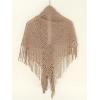image:imageGORGLITTER Womens Wrap Crochet Shawl Poncho Fringe Lightweight Cardigan Sweater Scarf Western Hollow Out ShrugKhaki