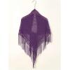 image:imageGORGLITTER Womens Wrap Crochet Shawl Poncho Fringe Lightweight Cardigan Sweater Scarf Western Hollow Out ShrugPurple
