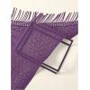 image:imageGORGLITTER Womens Wrap Crochet Shawl Poncho Fringe Lightweight Cardigan Sweater Scarf Western Hollow Out ShrugPurple