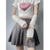 image:imageGORGLITTER Womens Y2K arm warmers Knitted Arm sleeve Japanese Harajuke Cosplay Lolita GlovesWhite